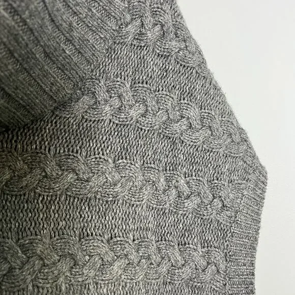 Banana Republic Women Turtleneck Sleeveless Sweater Lambswool Cotton Sz XL Gray - Picture 8 of 12